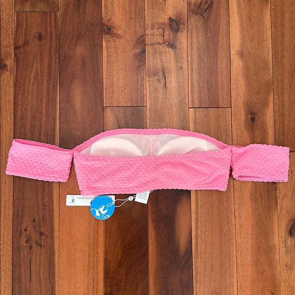 Bright Pink High-Waisted Off-Shoulder Bikini - Picture 7 of 7